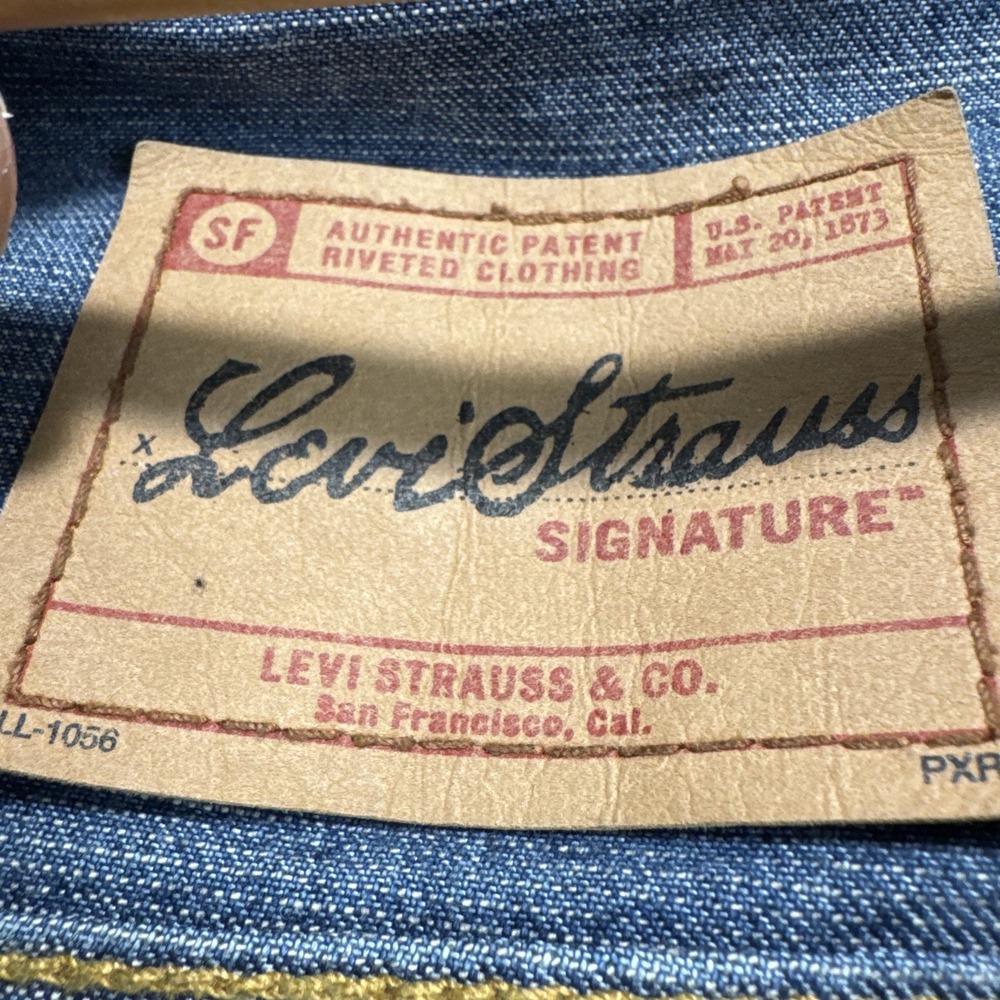 Levi Strauss Signature Denim Trucker Jacket Kids XL 16/18 Blue Stretch Cotton - Picture 4 of 9